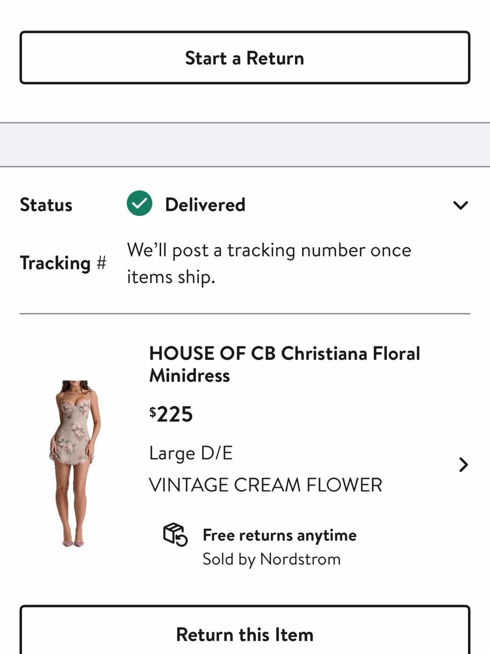 House of CB Cream Christiana Floral Minidress vintage cream flower